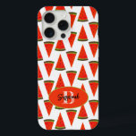 サマービーブスおもしろいスイカスライスパターン iPhone 15 PRO MAXケース<br><div class="desc">このデザインはお気に入りの、オバルの中にモノグラムのイニシャル文字とテンプレート名を持つ夏のスナックスイカのスライスパターンを特徴とする。文字をカスタマイズしたり、文字要素を削除したり、デザインツールを使用してフォントのスタイル、サイズ、および色を選択して編集したりする。</div>