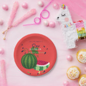 サマービーブスイカパーティー招待状 ペーパープレート (パーティー)