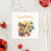 サマービーブスウォーターカラーコアラ – ハッピーバースデー スタンダードカクテルナプキン (インサイチュ)