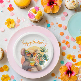 サマービーブスウォーターカラーコアラ – ハッピーバースデー ペーパープレート