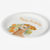サマービーブスウォーターカラーラマ – ハッピーバースデー ペーパープレート (アングル)