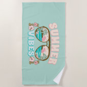 サマービーブスサングラストロピカルビーチバケーション ビーチタオル (正面)