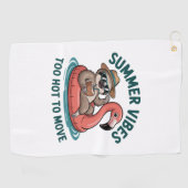サマービーブススロースおもしろいレイジーフロート ゴルフタオル (横)
