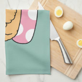 サマービーブスドッグ – サングラスと浮き子犬 キッチンタオル (四つ折り)