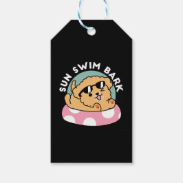 サマービーブスドッグ – サングラスと浮き子犬 ギフトタグ