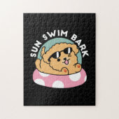 サマービーブスドッグ – サングラスと浮き子犬 ジグソーパズル (縦)