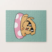 サマービーブスドッグ – サングラスと浮き子犬 ジグソーパズル (横)