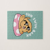 サマービーブスドッグ – サングラスと浮き子犬 ジグソーパズル (横)