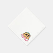 サマービーブスドッグ – サングラスと浮き子犬 スタンダードカクテルナプキン (角)