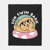 サマービーブスドッグ – サングラスと浮き子犬 フリースブランケット (正面)