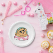 サマービーブスドッグ – サングラスと浮き子犬 ペーパープレート (パーティー)