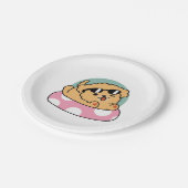 サマービーブスドッグ – サングラスと浮き子犬 ペーパープレート (アングル)