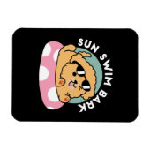 サマービーブスドッグ – サングラスと浮き子犬 マグネット (横)