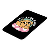 サマービーブスドッグ – サングラスと浮き子犬 マグネット (左側)