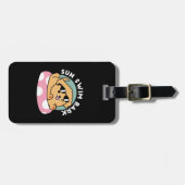 サマービーブスドッグ – サングラスと浮き子犬 ラゲッジタグ (正面横)