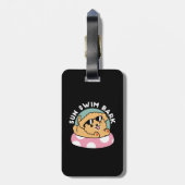 サマービーブスドッグ – サングラスと浮き子犬 ラゲッジタグ (裏面縦)