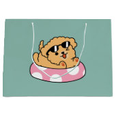 サマービーブスドッグ – サングラスと浮き子犬 ラージペーパーバッグ (正面)