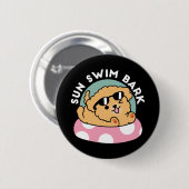 サマービーブスドッグ – サングラスと浮き子犬 缶バッジ (正面&裏面)