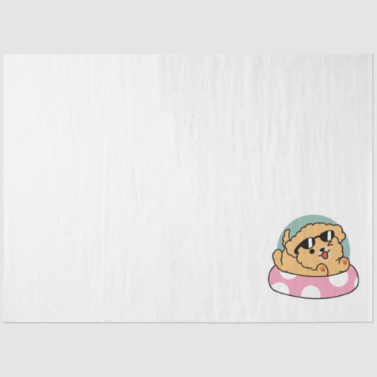 サマービーブスドッグ – サングラスと浮き子犬 薄葉紙 (正面)