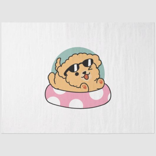 サマービーブスドッグ – サングラスと浮き子犬 薄葉紙 (正面)