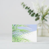 サマービーブスパームツリー葉淡い色のグリーンパステル 名刺 (スタンド正面)