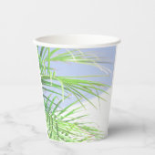 サマービーブスパームツリー葉淡い色のグリーンパステル 紙コップ (正面)