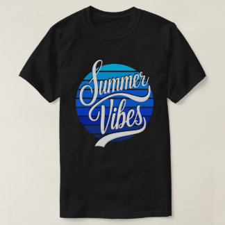 サマービーブスブルーレトロサンセットメンズ Tシャツ
