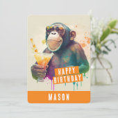 サマービーブスモンキー誕生日カード シーズンカード (スタンド正面)