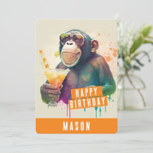 サマービーブスモンキー誕生日カード シーズンカード (スタンド正面)