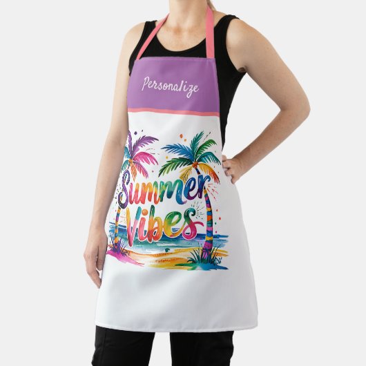 サマービーブス鮮やかパームツリーズの海パーソナライズされた エプロン (インサイチュ)