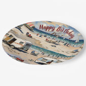 サマービーブス、ヴィンテージキャラバンオンビーチ ペーパープレート (アングル)