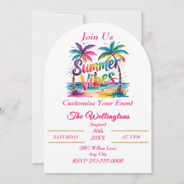 サマービーブトロピカルパームツリーカスタマイズ海 招待状