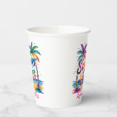 サマービーブトロピカルパームツリーカラフル海 紙コップ (左)