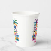 サマービーブトロピカルパームツリーカラフル海 紙コップ (右)