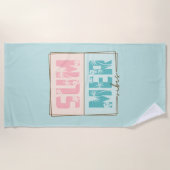 サマービーブトロピカルビーチレトロヴィンテージ ビーチタオル (正面)