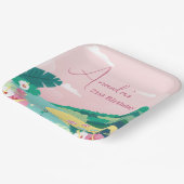 サマービーブトロピカルピンク21歳の誕生日 ペーパープレート (傾斜あり)