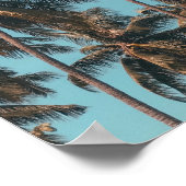 サマービーブドリームスビーチ引用文ヤシの木のポスター ポスター (角)