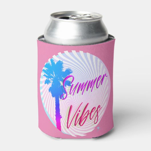 サマービーブネオンパームツリービーチライフスタイル 缶クーラー (缶正面)