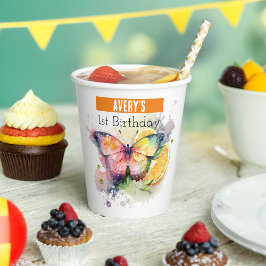 サマービーブバタフライ – 1歳の誕生日 –  紙コップ