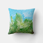 サマービーブパームツリー葉の緑 クッション (裏面)