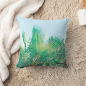 サマービーブパームツリー葉の緑 クッション (ブランケット)