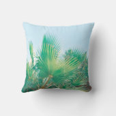 サマービーブパームツリー葉の緑 クッション (裏面)