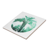 サマービーブパームツリー葉の緑 タイル (側面)