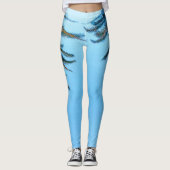 サマービーブパームツリー葉の緑 レギンス (正面)