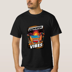 サマービーブビーチシーンTシャツ – 熱帯おもしろい Tシャツ