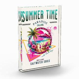 サマービーブピンクヒョウデザイン用ビーチ日 フォトブロック