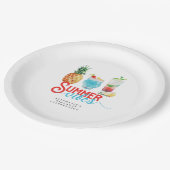 サマービーブブルーフルーツカクテルバースデーパーティー ペーパープレート (アングル)