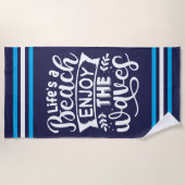 サマービーブボホレトロサマー楽しむザウェーブズ ビーチタオル (正面)