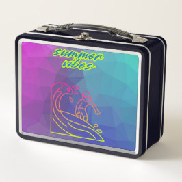 サマービーブボーイサーフィン。 メタルランチボックス
