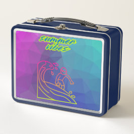 サマービーブボーイサーフィン。 メタルランチボックス